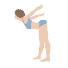 Dehnübungen und Stretching – junge Frau in Dehnen-Position