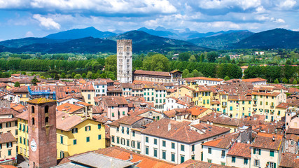 Fototapeta premium cityscape of Lucca, in Tuscany, Italy