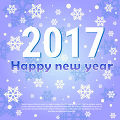 Fototapeta na wymiar Happy New Year 2017 Banner Merry Christmas Greeting Card Flat Vector Illustration