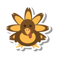 turkey bird thanksgiving icon vector illustration design
