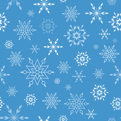 Seamless vector pattern with elegant snowflakes. Seasonal winter design, eps10.