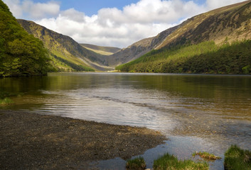 Peaceful lake Glendalough wicklow mountains, ireland
