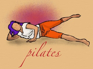 Woman shows pilates pose