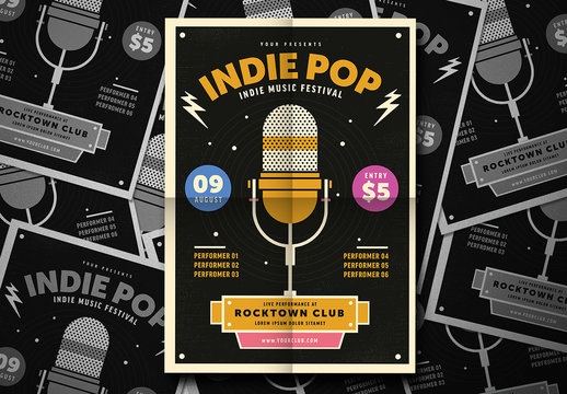 Indie Pop Music Festival Flyer