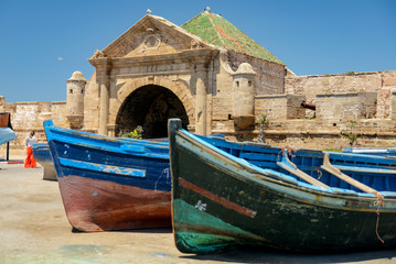 port of essaouira in morocco with fishing boats