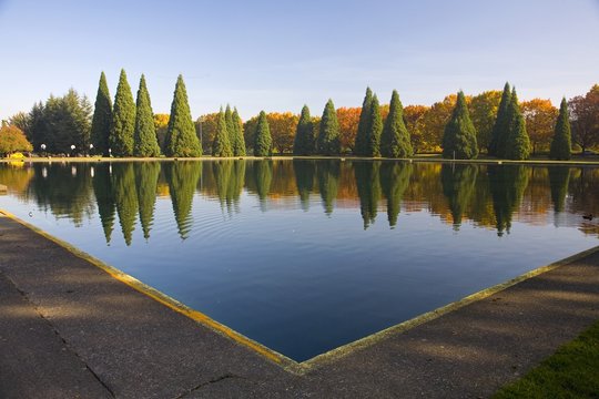 Pond In Eastmorland Park, Portland, Oregon, Usa