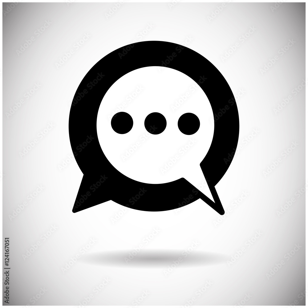 Aufkleber chat social network communication message icon flat vector illustration