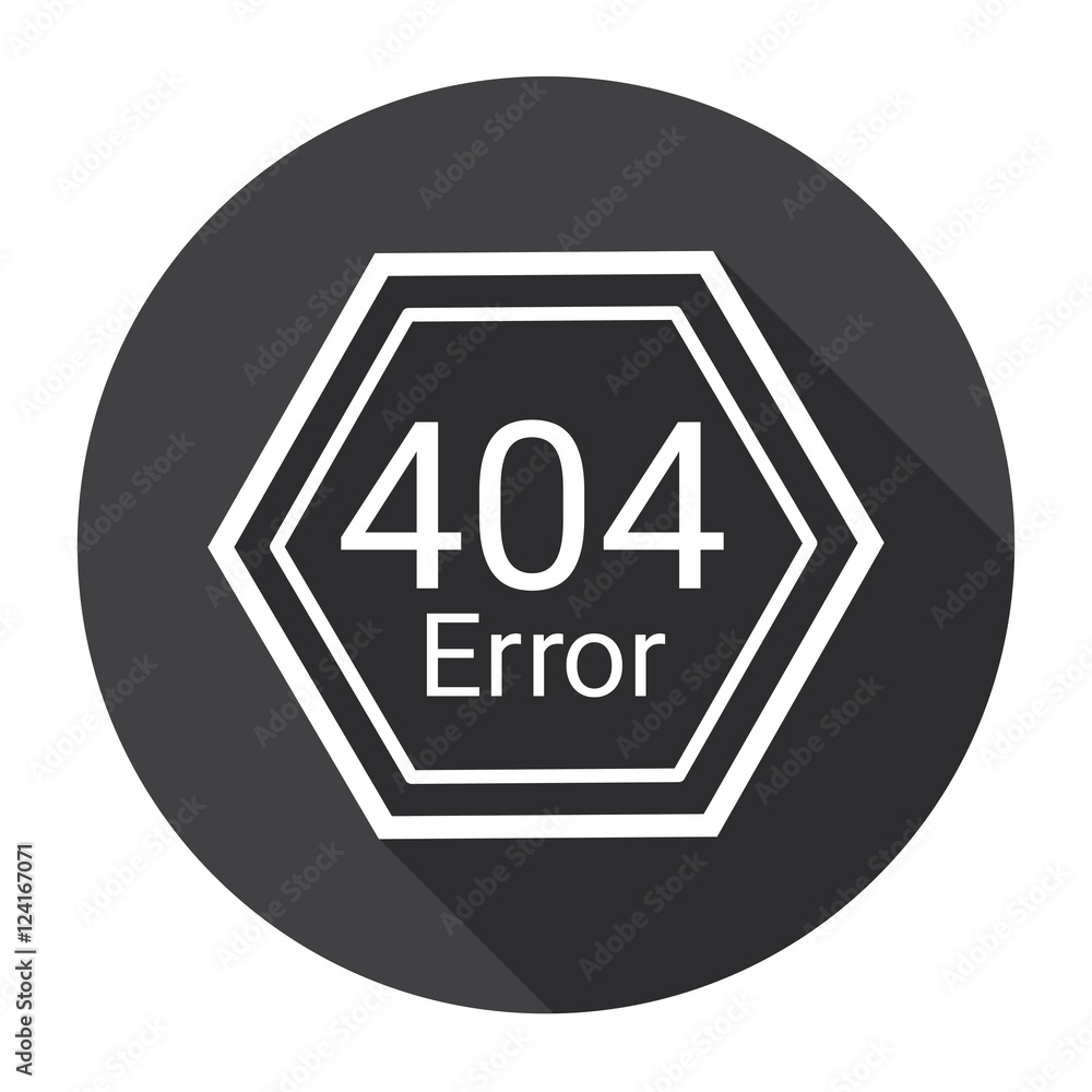 Aufkleber error 404 not found computer icon flat vector illustration