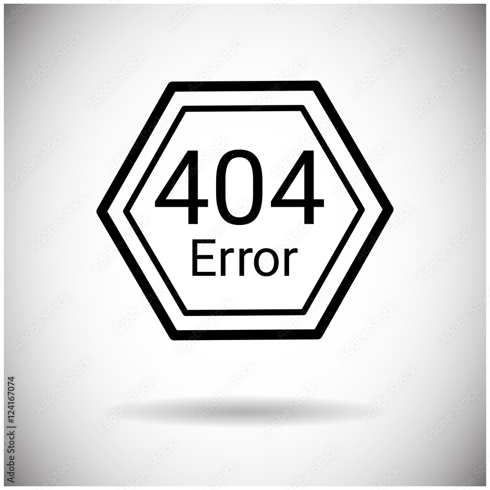 Poster error 404 not found computer icon flat vector illustration