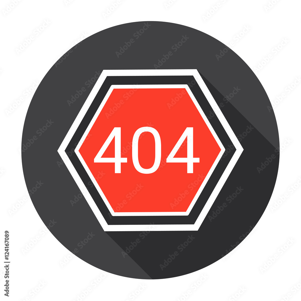 Aufkleber error 404 not found computer icon flat vector illustration