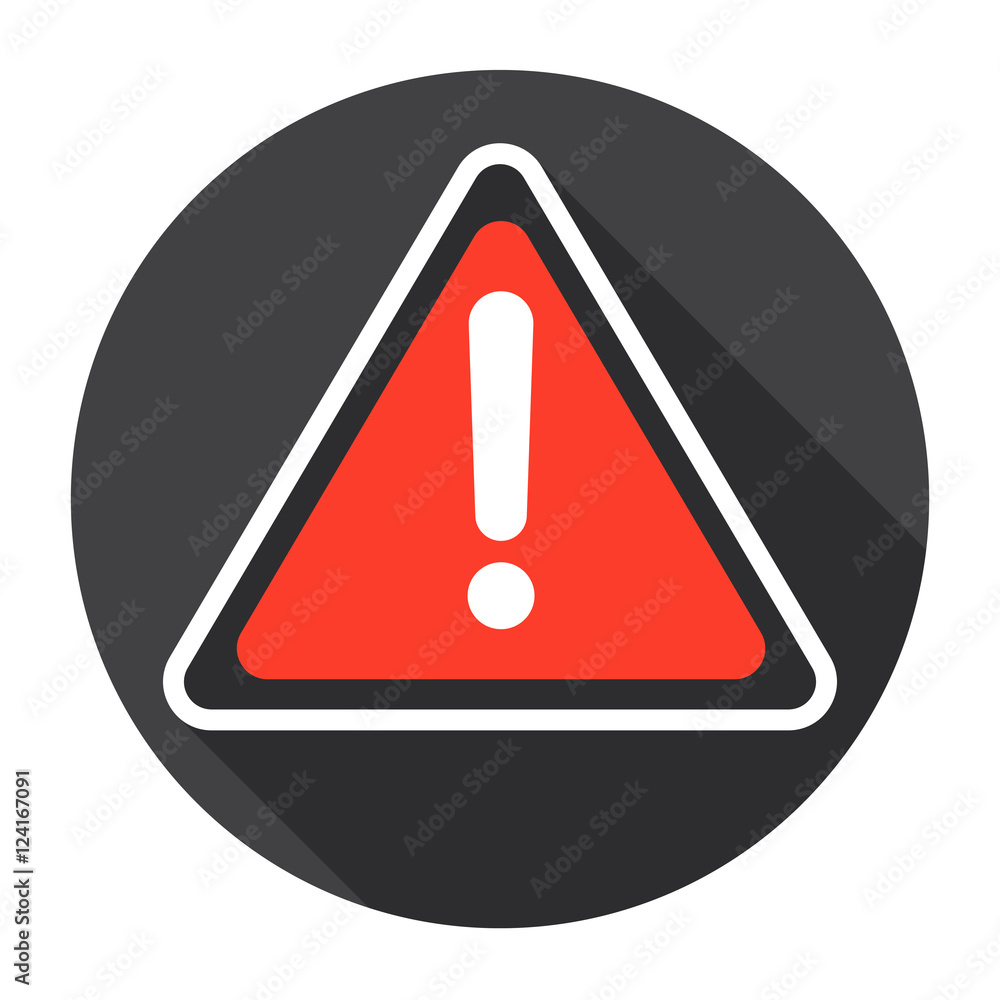 Poster error exclamation mark computer icon flat vector illustration