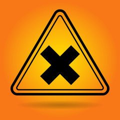 Caution Safety Sign Icon Flat Vector Illustration