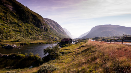 Scenic road through Norway