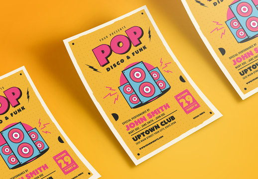 Pop, Disco, and Funk Music Flyer