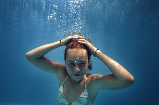 A Girl Under The Water; Tarifa, Cadiz, Andalusia, Spain