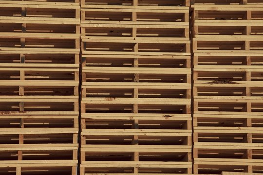 Stacked Wooden Pallets; Edmonton, Alberta, Canada
