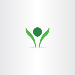 green logo healthy man symbol vector element sign