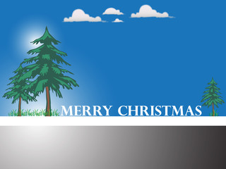 Obraz premium Christmas background with home and christmas trees. Vector illustrator design EPS10.