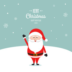 santa claus wave happy snow winter landscape
