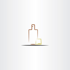 whisky glass and bottle vector icon