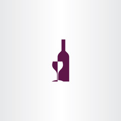 wine glass and bottle vector logo icon design