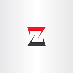 z letter z black red icon logotype vector sign