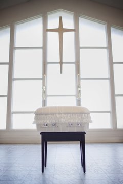 An Infant Coffin In A Church
