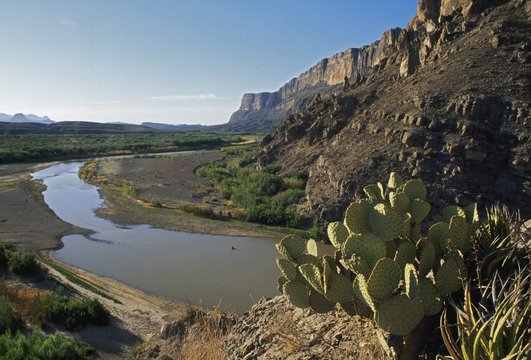Rio Grande Where It Exits Santa Elena Canyon, Texas, Usa