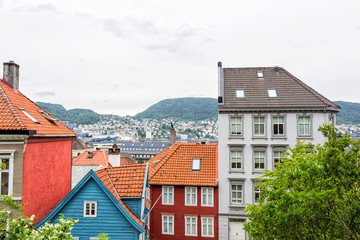 Fototapeta na wymiar Old part of norwegian city Bergen