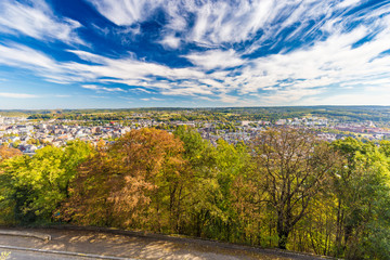 Obraz premium Aerial view of city Namur and Meuse river, Belgium