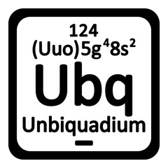 Periodic table element unbinilium icon.