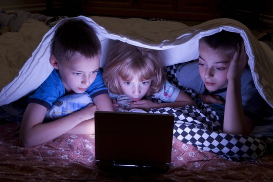 Children Watching At Night