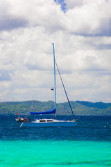 Naklejka premium Philippines, tropical sea boat day!