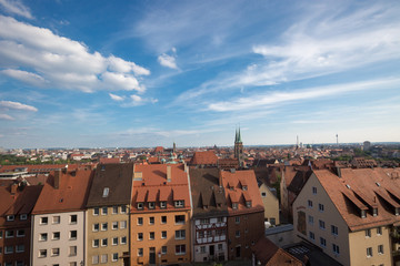 Fototapeta na wymiar view of red roofs in Munich