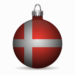 denmark flag christmas ball vector