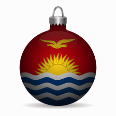 kiribati flag christmas ball vector