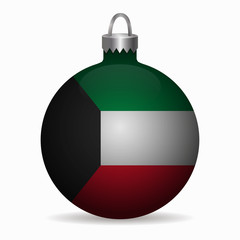 kuwait flag christmas ball vector