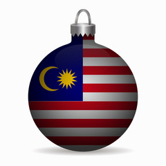 malasya flag christmas ball vector