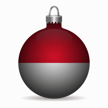 monaco flag christmas ball vector