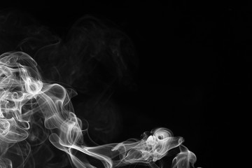 Smoke, isolated on black background