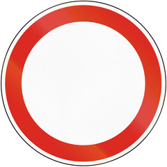 Hungarian regulatory road sign - No transit