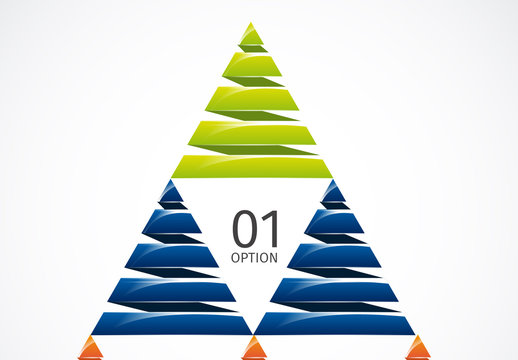 6 Stacked Triangular Ribboned Tiles Infographic