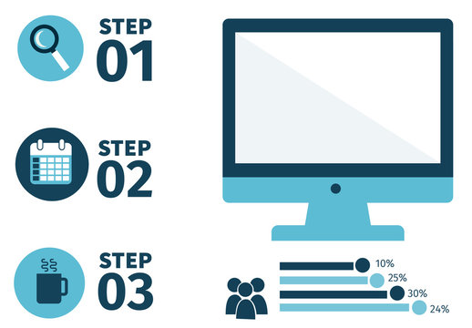 Blue And Dark Blue Process Schedule Workflow Business Template