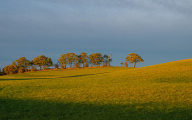 Obraz premium Sunset during autumn in the countryside of Vastergotland, Sweden