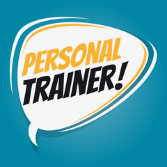 personal trainer retro speech balloon