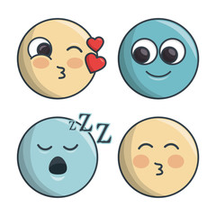 set emoticons differents feelings and expression vector illustration eps 10