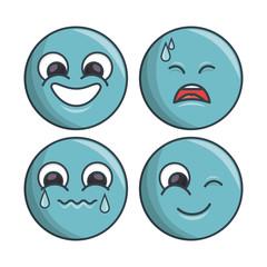 set emoticons differents feelings and expression vector illustration eps 10