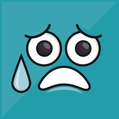 scared emoticon anguish vector illustration eps 10