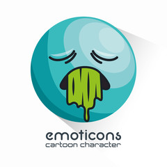 emoticon vomiting sad design vector illustration eps 10