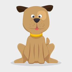playful doggy with collar icon vector illustration eps 10
